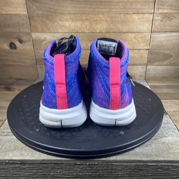 Nike Free Flyknit Chukka Women's Size 6.5 Running Shoes Hyper Pink Blue - Picture 4 of 10